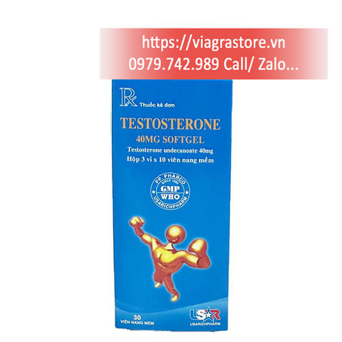 Testosterone 40mg Softgel - Hộp 3 vỉ x 10 viên