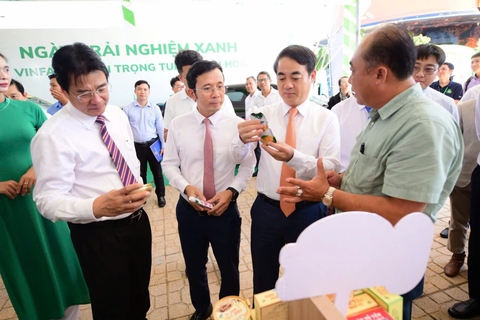 Nhiều du khách thưởng thức và trải nghiệm quy trình làm rong nho tươi ở Khánh Hòa