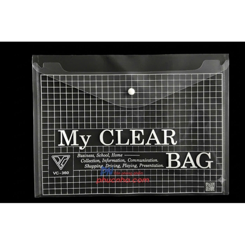 Bìa nút my clear F4 VC-360 25x35cm A4 (12 cái/ xấp) (840)