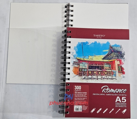 Sổ vẽ lò xo Romance 20 tờ, 300gsm (Taiwan) A4 TMG-8361/ A5 TMG-8360/ A6 TMG-8359/ A3 TMG-8363