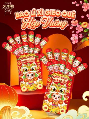 Set bao lì xì gieo quẻ 12 con giáp (12 quẻ/ set)