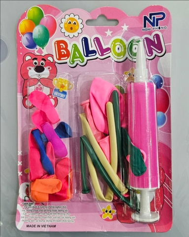 Bộ bong bóng nhí, bong bóng tạo hình  + ống bơm Nghi Phong