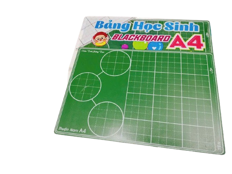 Bảng học sinh nhựa Thuận Nam A4 21x31cm 4 ô ly viết phấn tách gộp - Xanh/ Đen (100)