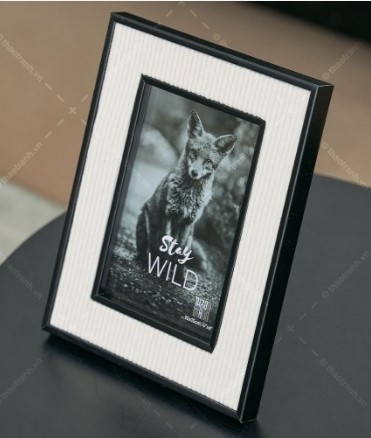 Khung ảnh để bàn 10x15cm Viền vải nhung Trắng Hàn Quốc Thảo tranh KH1015 TT1916