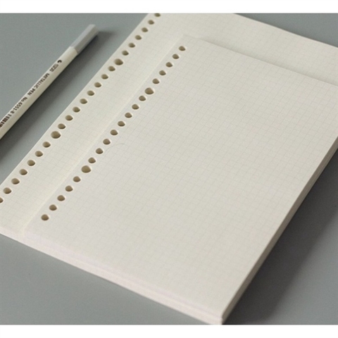 Giấy đục lỗ 20 lỗ ZH-2502 80 tờ A5 giấy trắng ngà (ruột sổ còng)