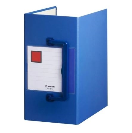 Bìa còng ống King Jim 3515 A4-S 15cm có quai xách Xanh dương (5)