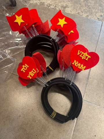 Bờm cài tóc lò xo Quốc kỳ/ Tôi yêu Việt Nam