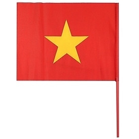 Lá cờ đỏ sao vàng cán cầm tay 18x20cm phi bóng cán nhựa (10/100)
