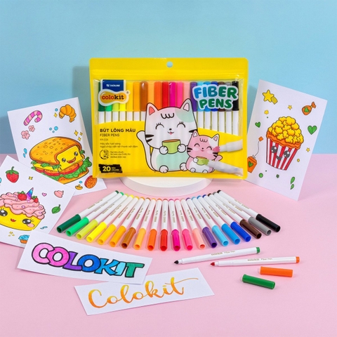 Bút lông màu Fiber Pen Thiên Long Colokit FP-C03 20 màu ngòi chóp