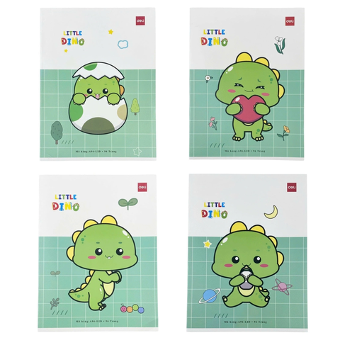 Tập HS Deli A96-LID little dino 96tr 80gsm 4 ô ly (5/100)