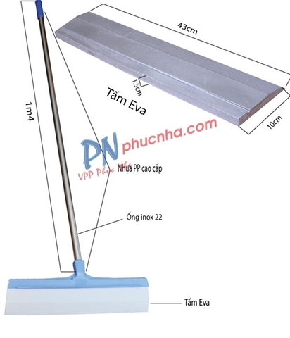 Cây cào nước, gạt nước sàn HO HI-5010 cán 140cm miếng gạt dài 43cm, dày 15mm