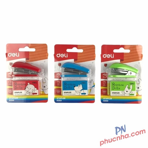 Bấm kim Deli 0253 mini + kim bấm no.10