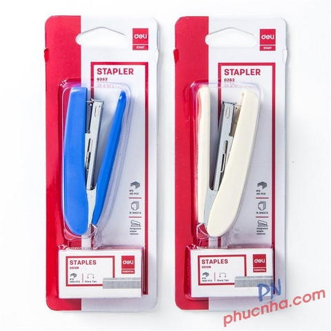 Bấm kim Deli 0282 No.10 kèm 2 hộp kim (12)