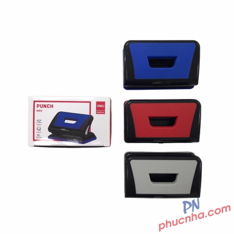 Bấm lỗ Deli 0103 2 lỗ, 10 tờ, không thước