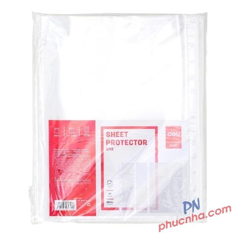 Bìa lỗ A4 0.06mm Deli F20202 (20)