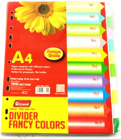 Bìa phân trang giấy A4 Grand 10 tờ không số TMG-8311