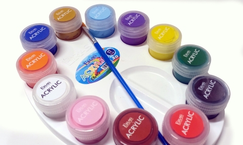 Bộ màu nước acrylic Eras 12M E640 + kèm cọ vẽ