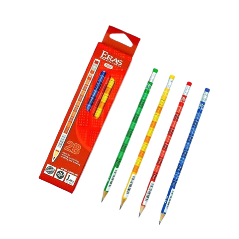 Bút chì 2B Eras E632, thân in bảng cửu chương, đầu tẩy(12)