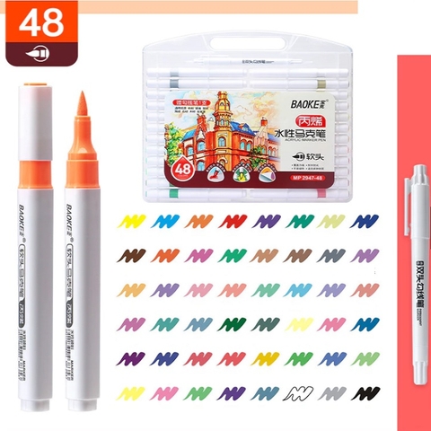 Bút lông màu Acrylic Marker Baoke MP2947 - 48 màu