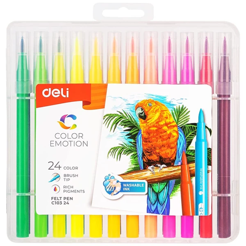 Bút lông màu Deli  C10324 đầu cọ 24 màu