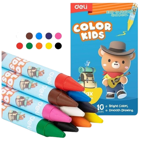 Bút sáp màu Deli C225 hộp giấy gấp