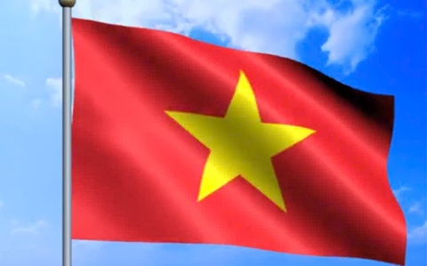 Lá cờ tổ quốc, cờ đỏ sao vàng 70x100cm thường