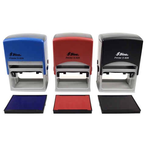 Dấu Shiny S-829 KT 40x64mm - mưc sẵn Xanh/ đỏ/ đen (không nội dung)