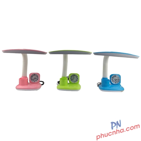 Đèn bàn Deli CL407 có đồng hồ 3 màu sáng 7W