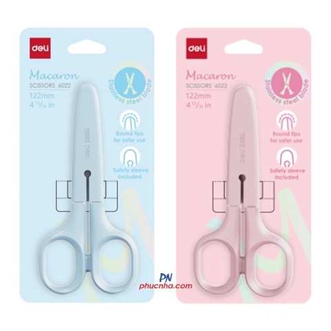 Kéo học sinh 124mm Deli 6022 (12) (bảng tiếng trung)