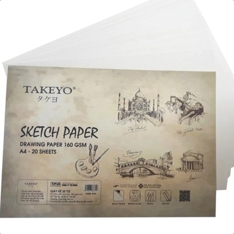 Giấy vẽ Takeyo 20 tờ 160gsm