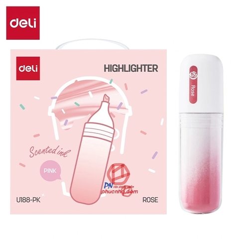 Bút dạ quang Deli U188 1-5mm, có hương thơm (6) - Tím - Hương lavender/ Xanh mint - Hương matcha/ Hồng - Hương Rose
