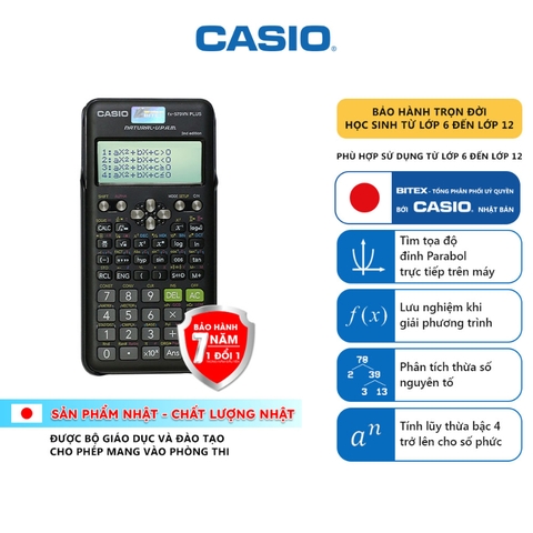 Máy tính Casio fx-570VN PLUS 2nd Edition Hàng bảo hành 7 năm chính hãng- Máy tính học sinh, máy tính khoa học