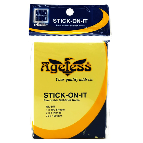 Giấy note dán Ageless 100 tờ - 1.5x2inch/ 2x3inch/ 3x3inch/ 3x5inch/ 4x6inch/ 3x4inch