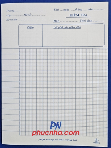 Giấy kiểm tra Thuận Tiến 80gsm (10 tờ/ xấp, lốc 20 xấp, thùng 200 xấp)