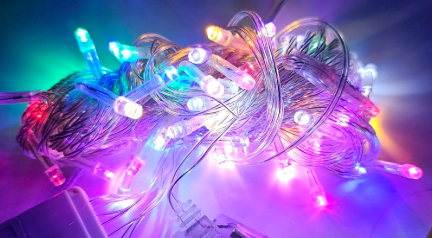 Dây đèn led chóp 8m điện (vàng, đủ màu)