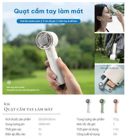 Quạt sạc cầm tay làm mát veeco