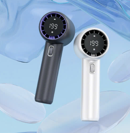 Quạt sạc cầm tay tốc độ cao có màn hình hiển thị pin, độ gió