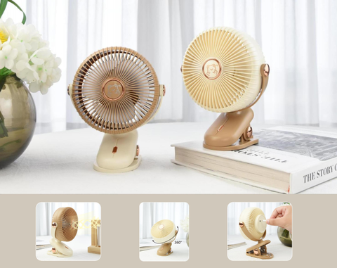 Quạt sạc kẹp bàn xoay 360 độ YS2302