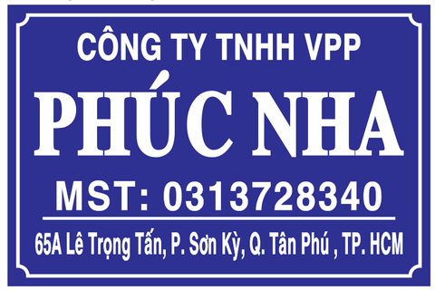 Bảng mica nội dung - Bảng công ty, số nhà, ... nền xanh dương chữ trắng