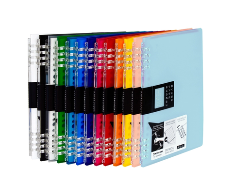 Bìa ghi chép King Jim 9856GSV A4 còng nhựa 8 lỗ (thay được giấy)