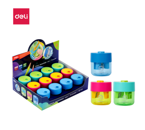 Chuốt bút chì Deli H558 2 lỗ hộp đựng (12)
