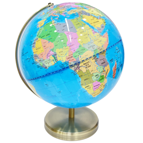 Quả địa cầu phi 30 phát sáng (dùng điện) gọng nhôm - đế nhôm