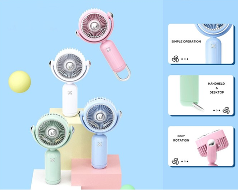 Quạt sạc cầm tay xoay 360 độ có chân YS-2506