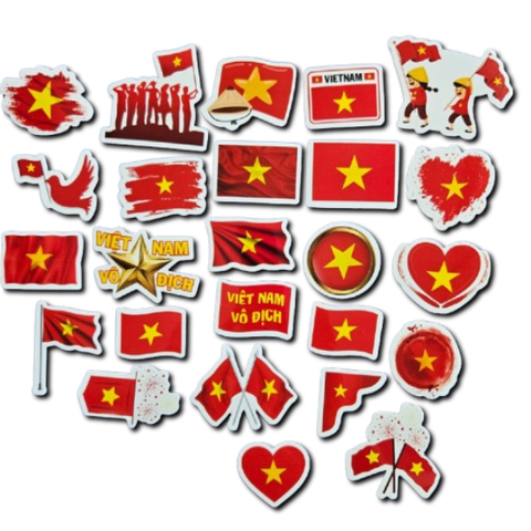 Sticker lá cờ, trái tim Việt nam