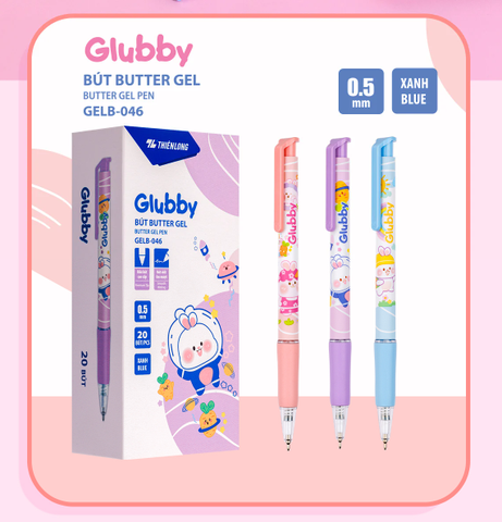 Bút bi Thiên Long GELB-046 Butter gel 0.5mm, mực xanh (20)