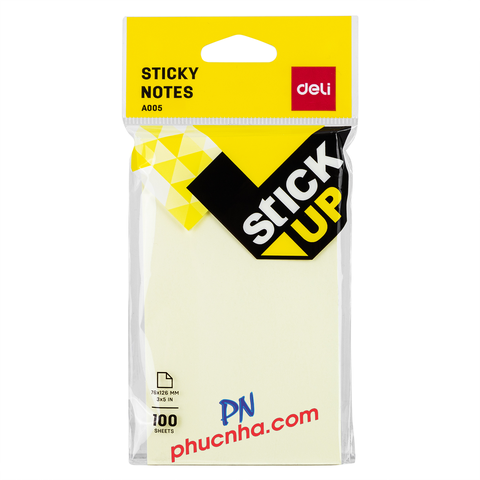 Giấy note dán A00552 Deli 3x5inch màu vàng nhạt 100 tờ (12)