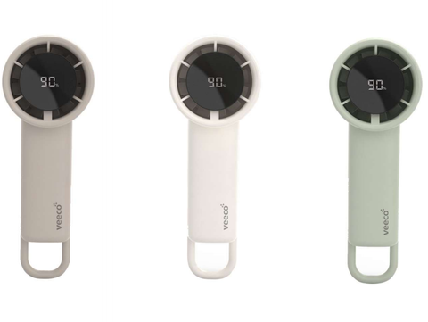 Quạt sạc cầm tay Veeco VMF-30 tốc độ cao màn hình hiển thị 5 cấp độ gió, pin