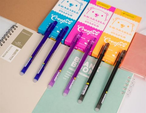 Bút gel mực xóa được VIETLOI VLK-823 Creative Big Capycity 0.5mm - Mực tím, hình gấu (12)