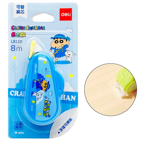 Băng keo 2 mặt dạng xóa kéo Deli LB110 Crayon ShinChan bản to 8m x 6mm (12)