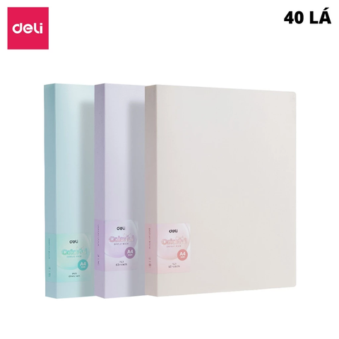 Bìa 40 lá A4 Deli F913 màu pastel (12)
